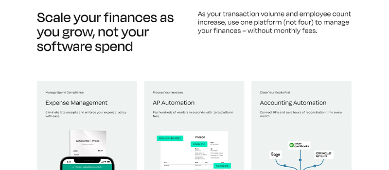 Rho business banking review image.