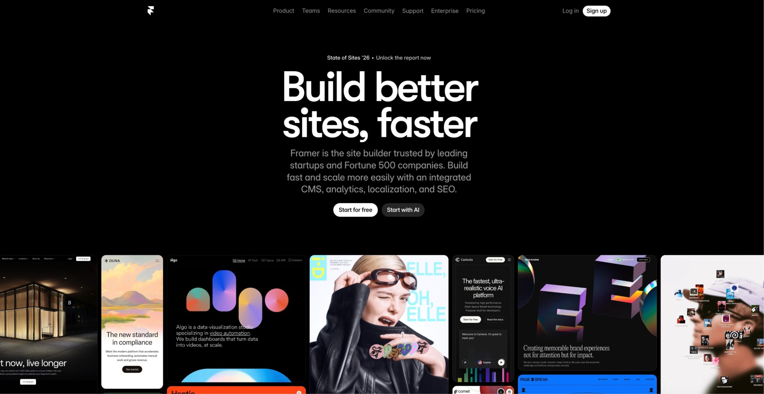 Image of the company homepage.