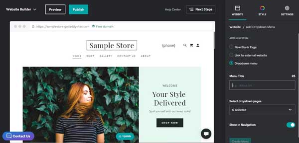 How to use the GoDaddy website builder.