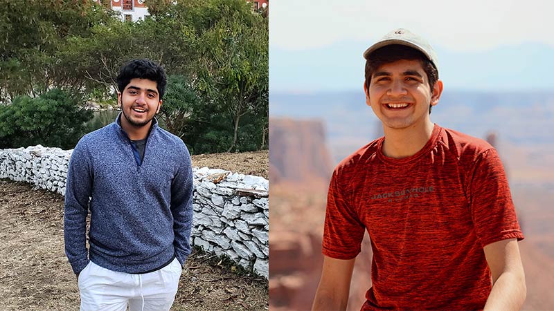 Sidharth and Rohit Srinivasan, co-founders of Trashbots, an edtech startup.