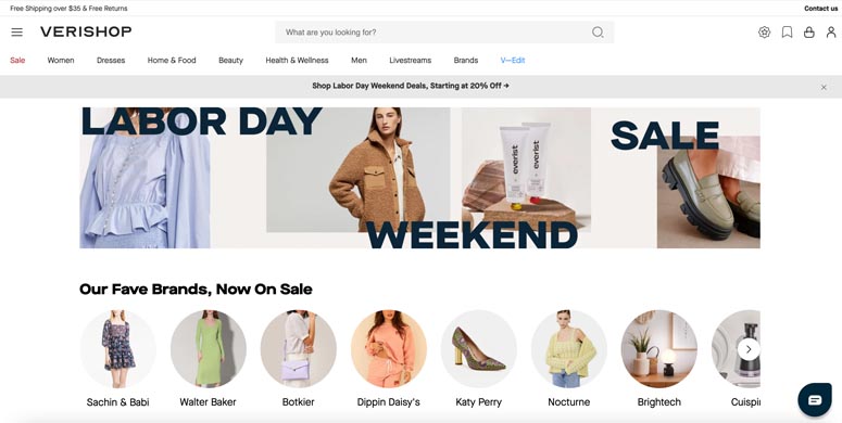 Verishop website
