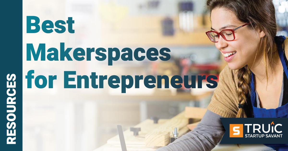 Young woman working on a project in a makerspace.