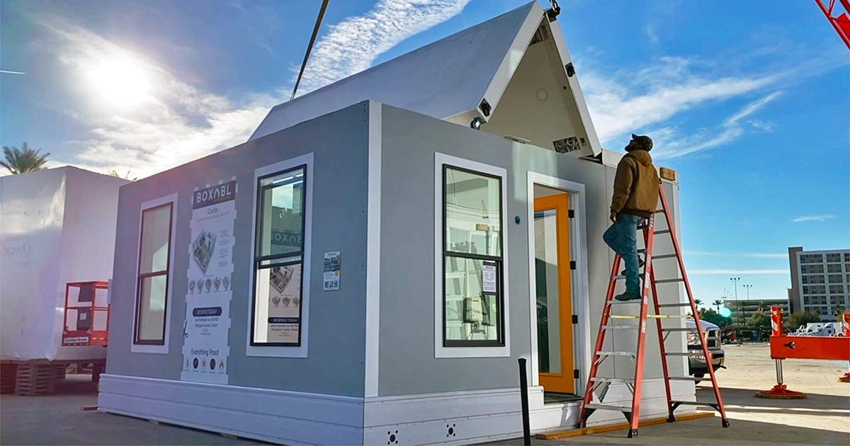 Boxabl foldable home during construction.