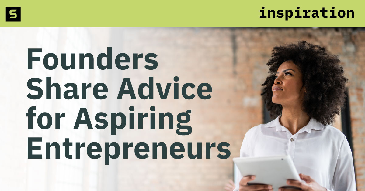 Founder looking up and thinking of advice to share to aspiring entrepreneurs.