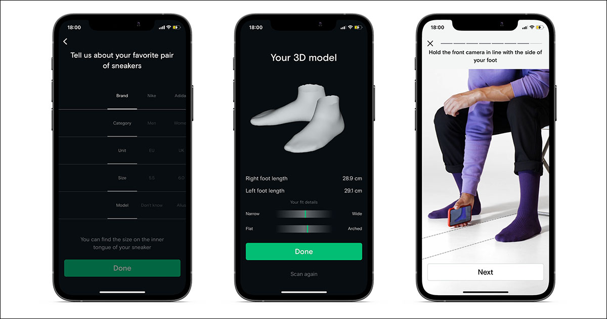 Neatsy mobile app.