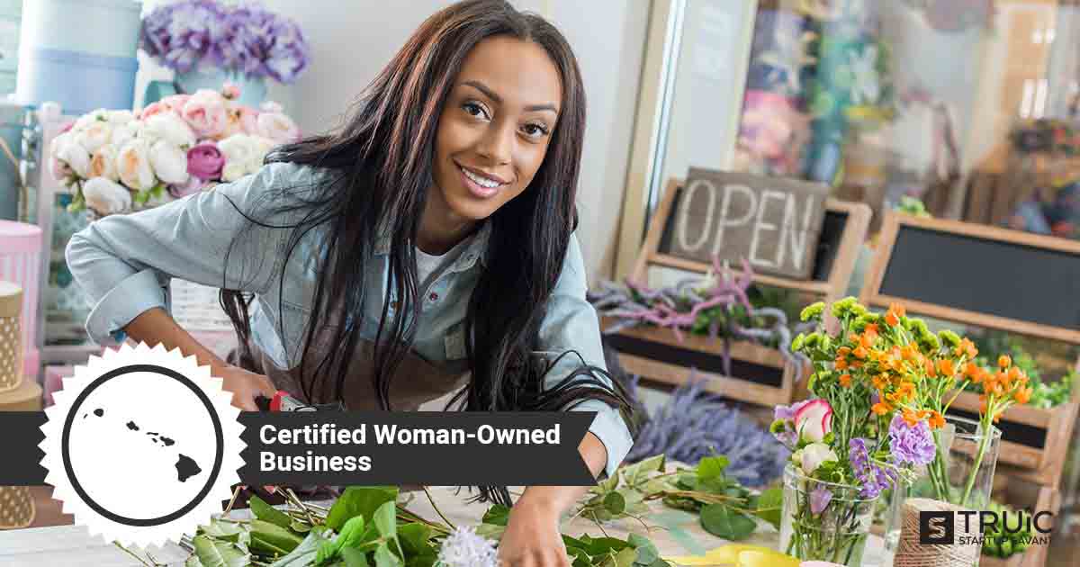 Woman business owner, and text that says, Certified Woman-Owned Business.