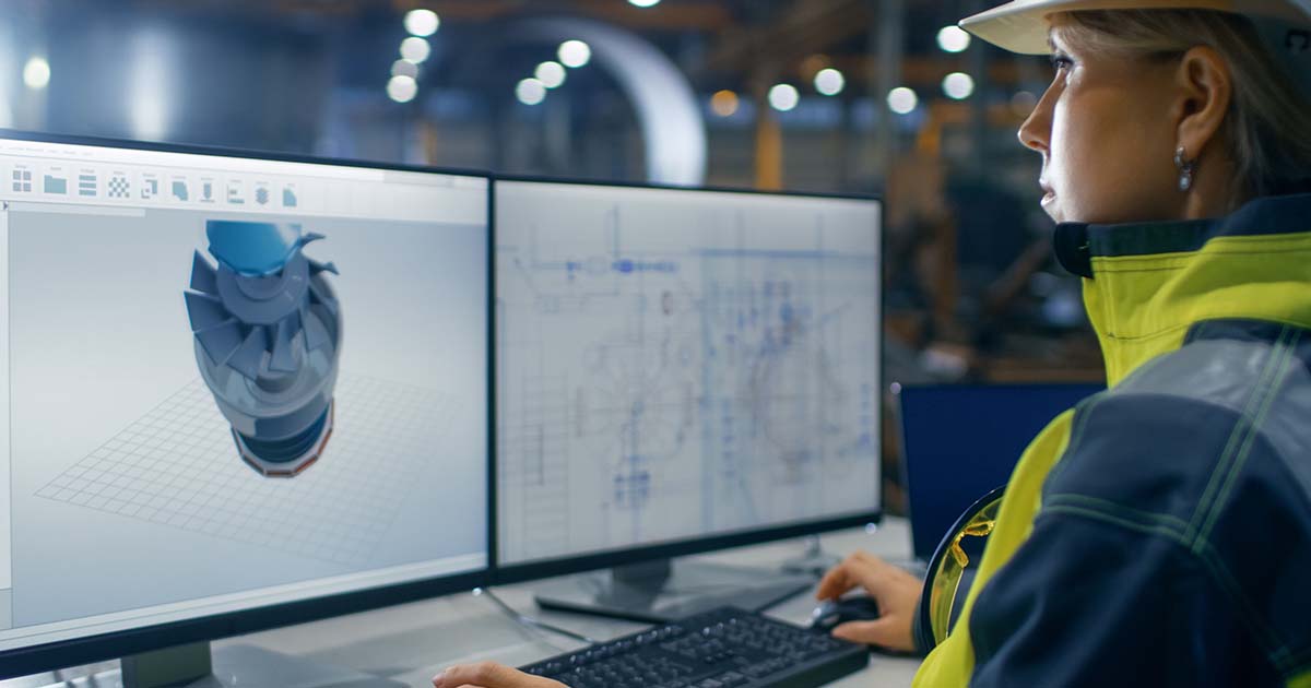 Woman engineer working.