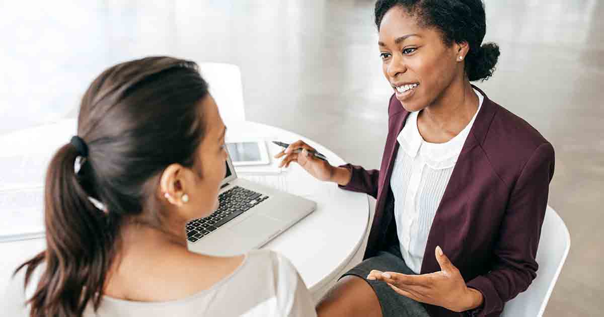 Business women consulting.